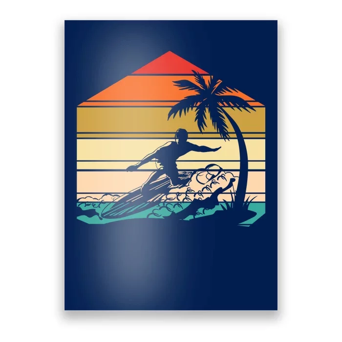 Surfer Summer Tropical Sunset Poster