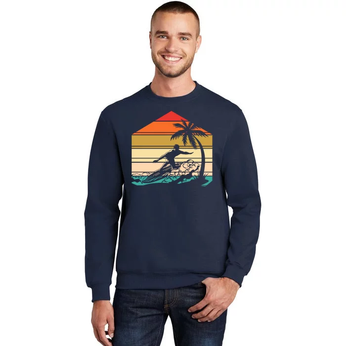 Surfer Summer Tropical Sunset Tall Sweatshirt