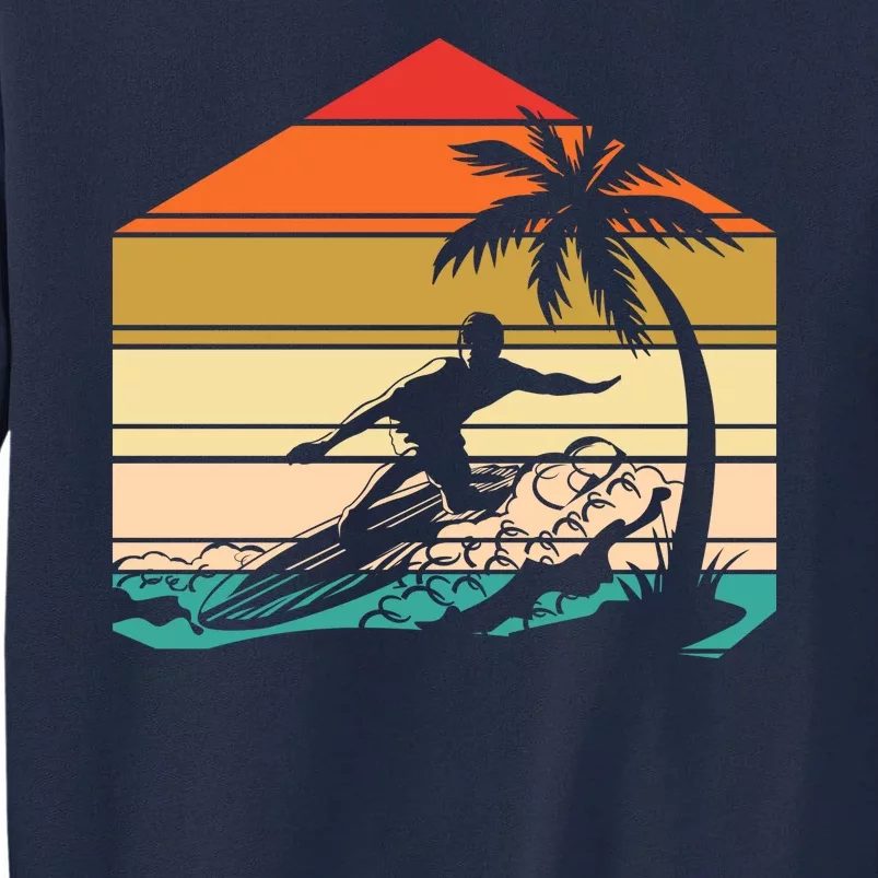 Surfer Summer Tropical Sunset Tall Sweatshirt