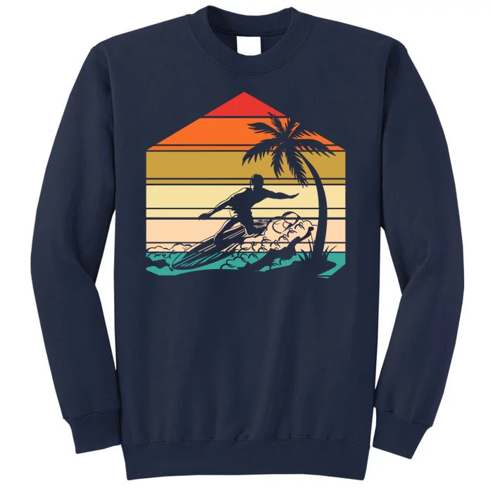 Surfer Summer Tropical Sunset Tall Sweatshirt