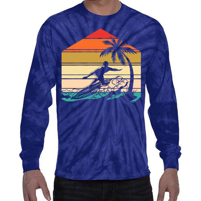 Surfer Summer Tropical Sunset Tie-Dye Long Sleeve Shirt