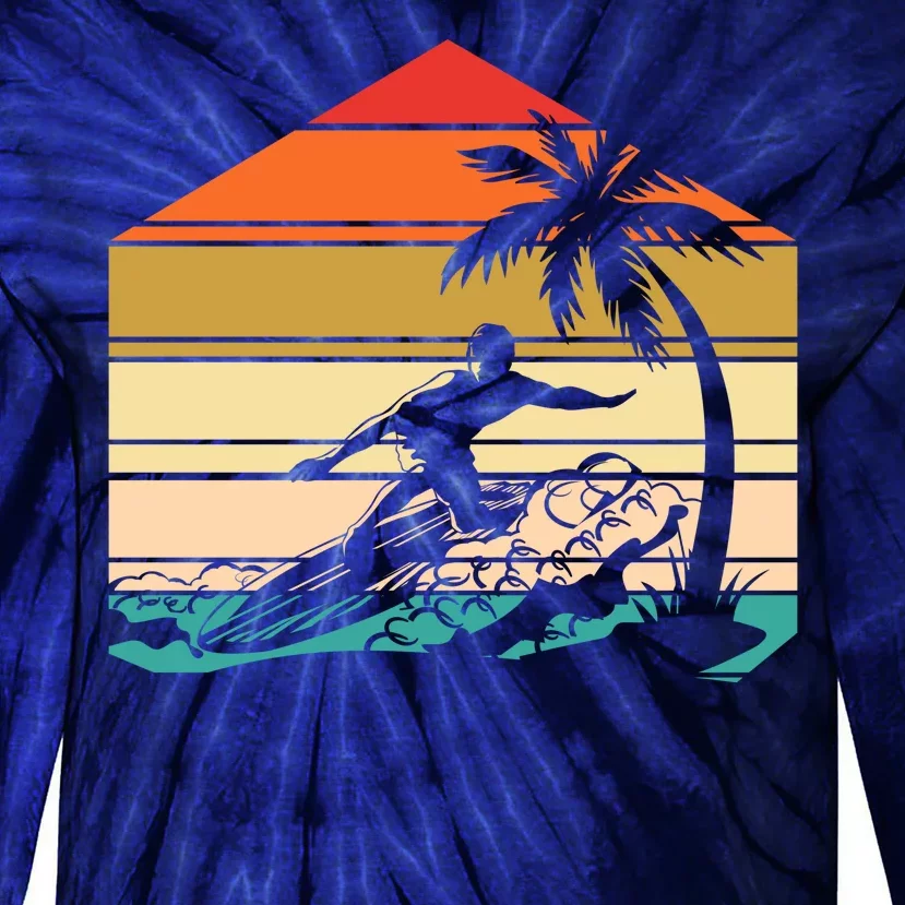 Surfer Summer Tropical Sunset Tie-Dye Long Sleeve Shirt