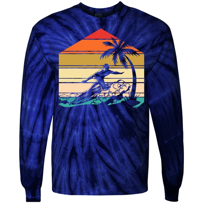 Surfer Summer Tropical Sunset Tie-Dye Long Sleeve Shirt