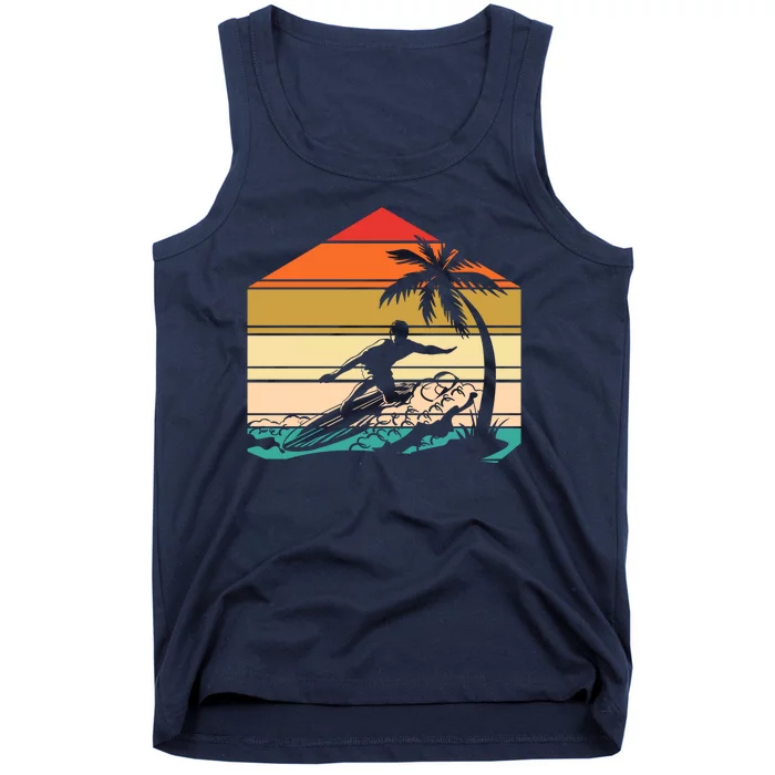 Surfer Summer Tropical Sunset Tank Top