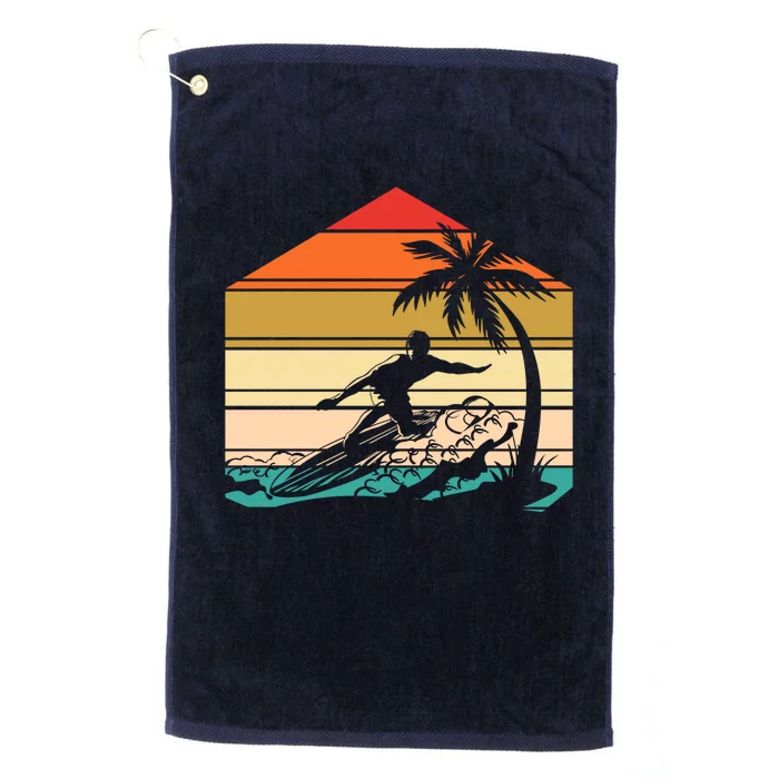 Surfer Summer Tropical Sunset Platinum Collection Golf Towel