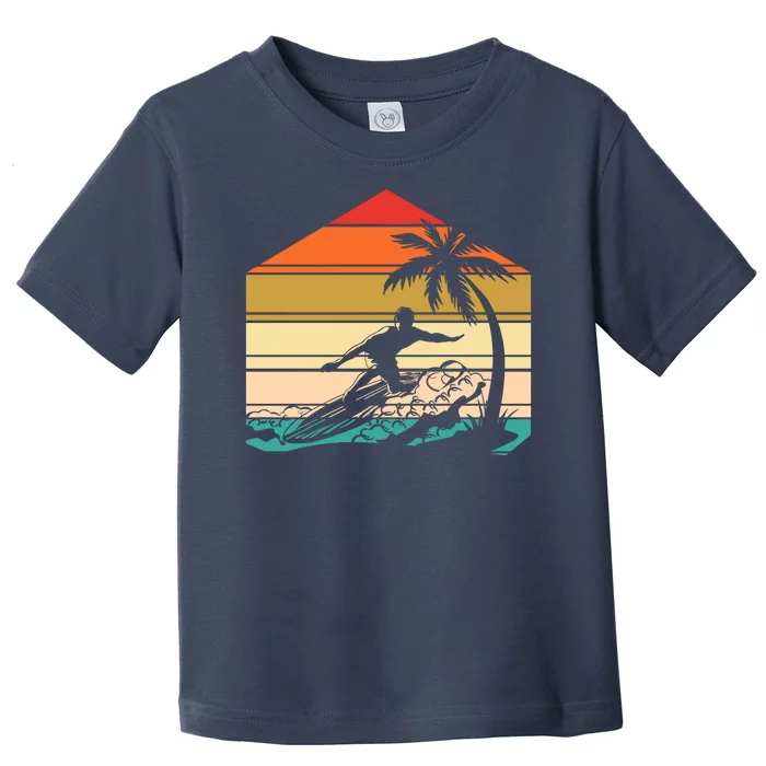 Surfer Summer Tropical Sunset Toddler T-Shirt