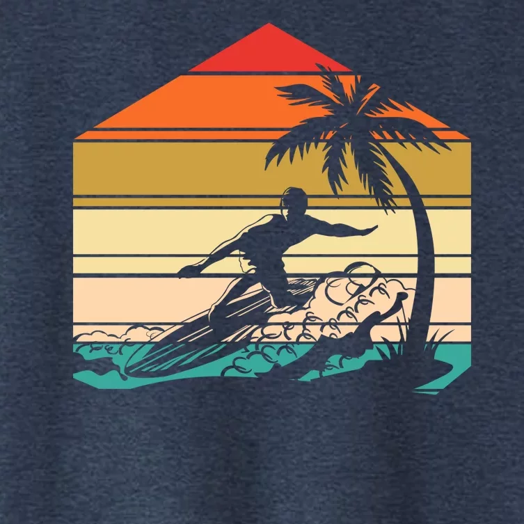 Surfer Summer Tropical Sunset Women's Crop Top Tee