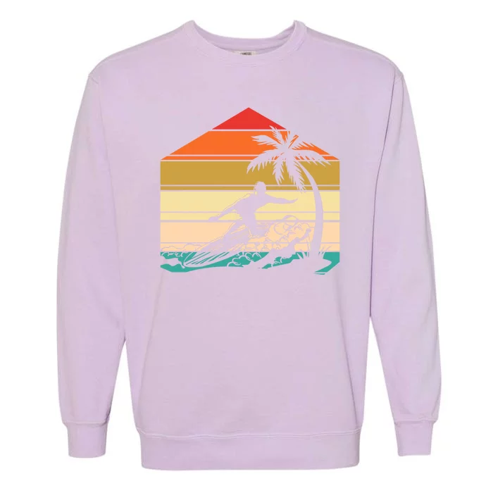 Surfer Summer Tropical Sunset Garment-Dyed Sweatshirt