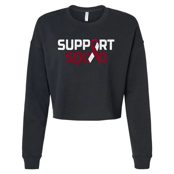 Support Squad Throat Oral Head & Neck Cancer Awareness Cropped Pullover Crew