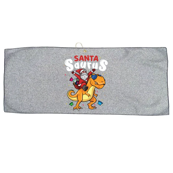 Santa Saurus Tyrannosaurus Rex Dinosaur Christmas Trex Gift Large Microfiber Waffle Golf Towel