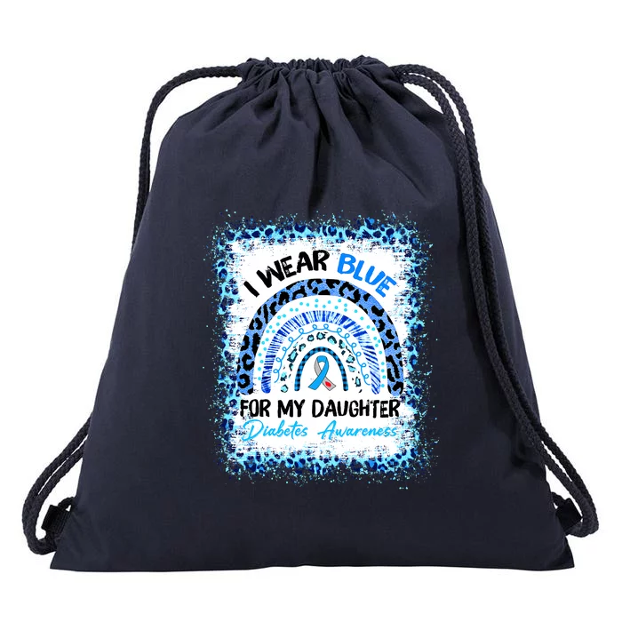 Support Squad Type 1 Diabetes Awareness T1D Blue Ribbon Drawstring Bag