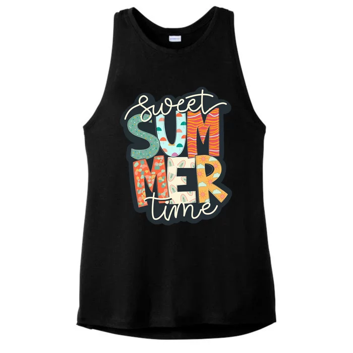 Sweet Summer Time Retro Vintage Graphic Ladies Tri-Blend Wicking Tank