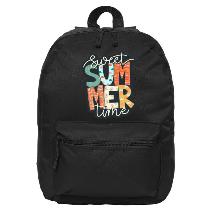 Sweet Summer Time Retro Vintage Graphic 16 in Basic Backpack