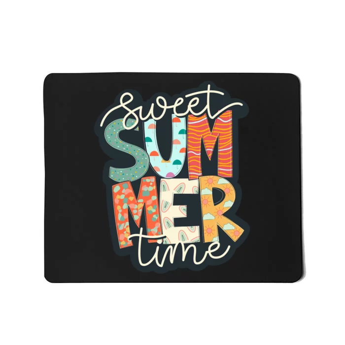 Sweet Summer Time Retro Vintage Graphic Mousepad