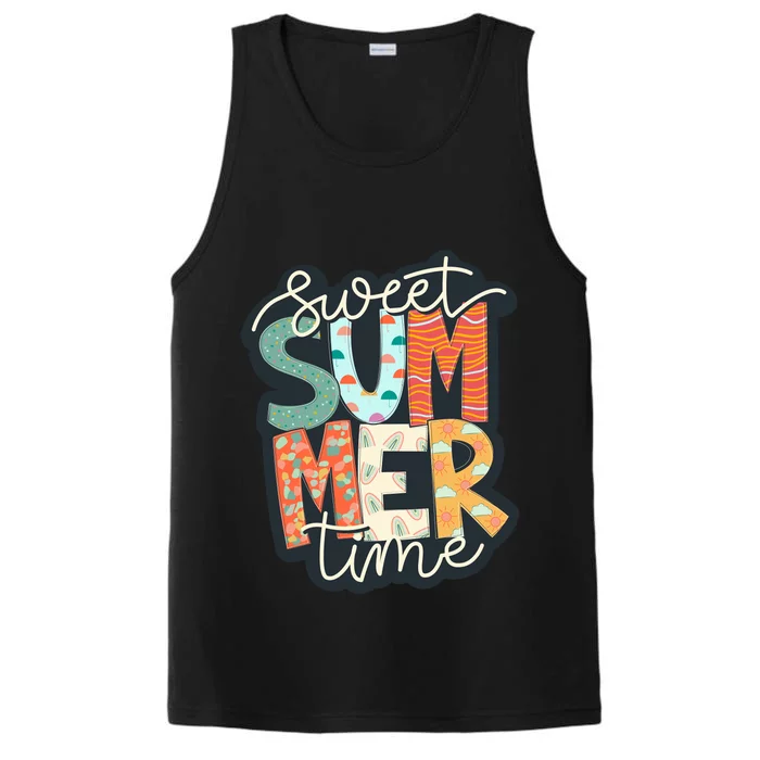 Sweet Summer Time Retro Vintage Graphic Performance Tank