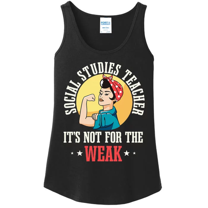 Social Studies Teacher School Educator Professor Worker Ladies Essential Tank