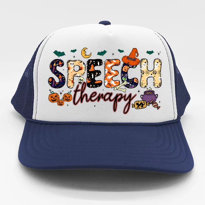 Slp Speech Therapist Halloween Trucker Hat