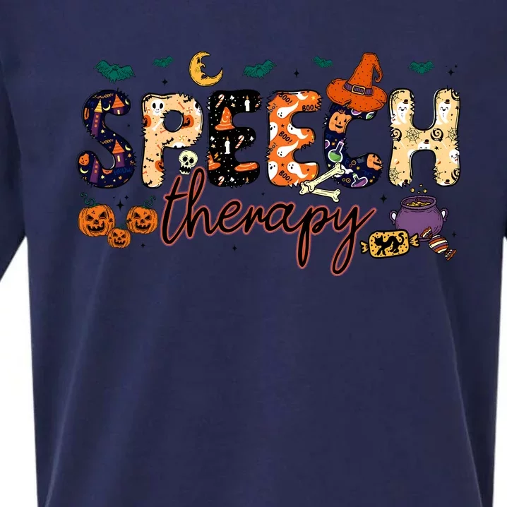 Slp Speech Therapist Halloween Sueded Cloud Jersey T-Shirt