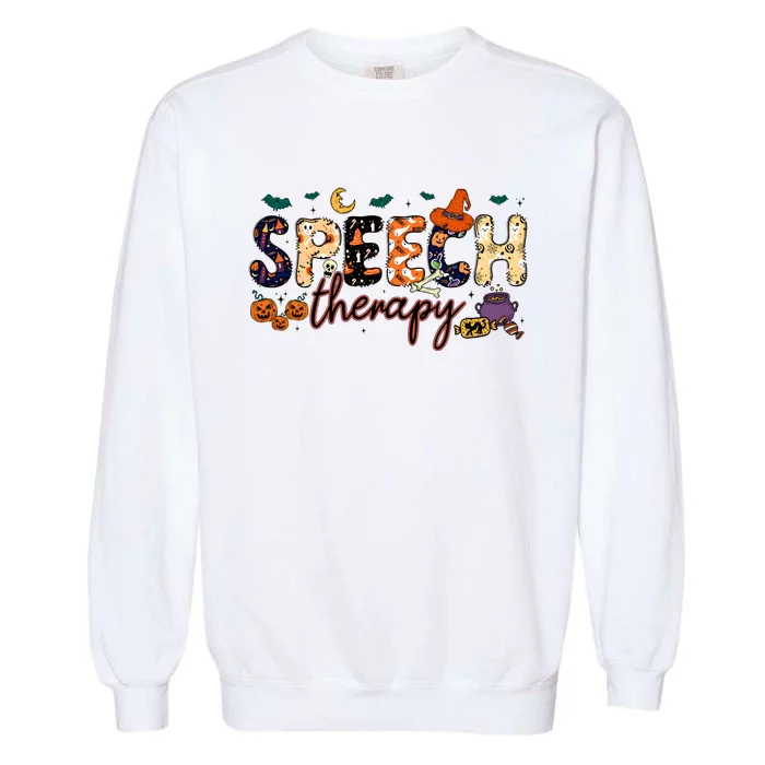 Slp Speech Therapist Halloween Garment-Dyed Sweatshirt