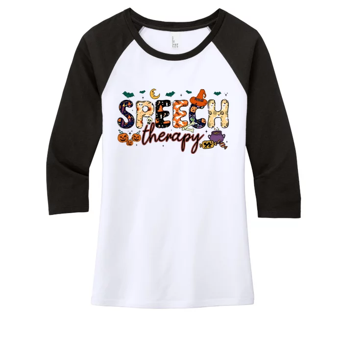 Slp Speech Therapist Halloween Women's Tri-Blend 3/4-Sleeve Raglan Shirt