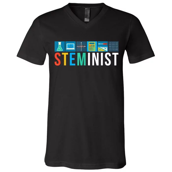 Steminist Science Technology Engineering Math STEM V-Neck T-Shirt