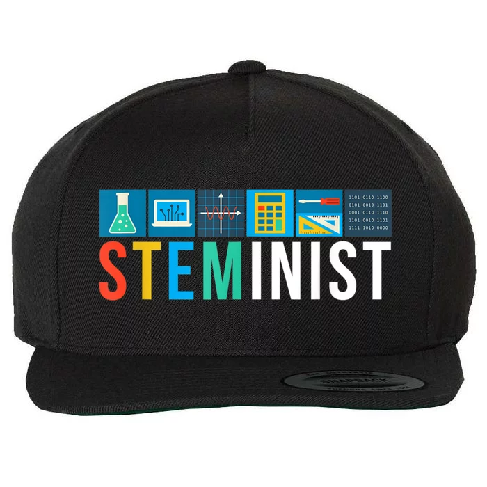 Steminist Science Technology Engineering Math STEM Wool Snapback Cap