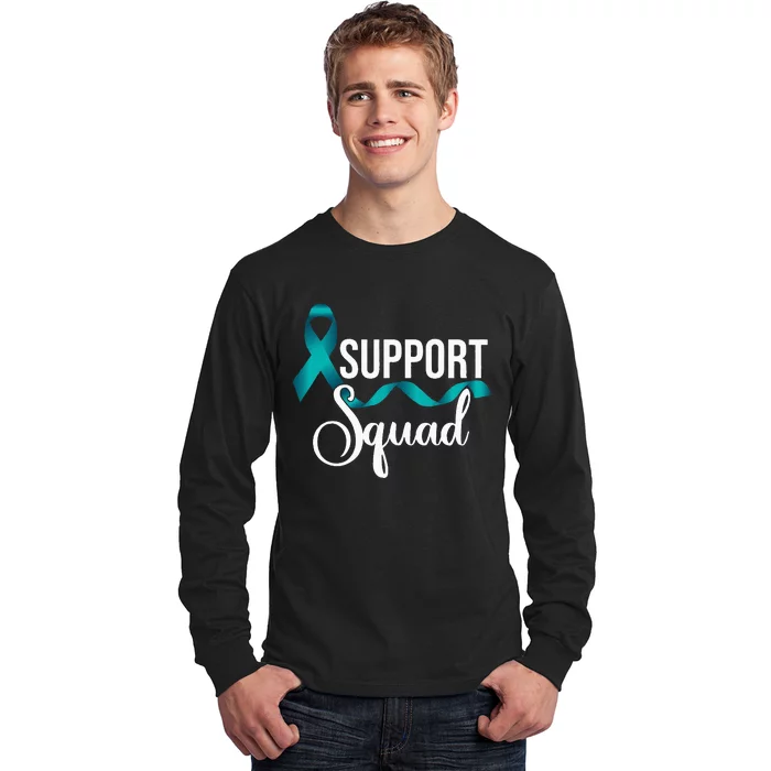 Support Squad Teal Ribbon Stop Sexual Assault Awareness Long Sleeve Shirt