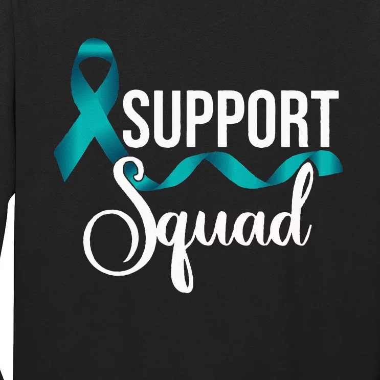 Support Squad Teal Ribbon Stop Sexual Assault Awareness Long Sleeve Shirt