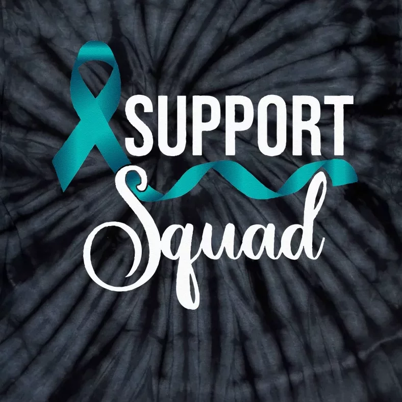 Support Squad Teal Ribbon Stop Sexual Assault Awareness Tie-Dye T-Shirt