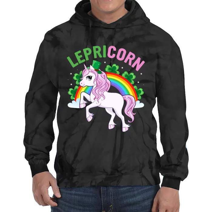 Lepricorn St Patricks Day Tie Dye Hoodie