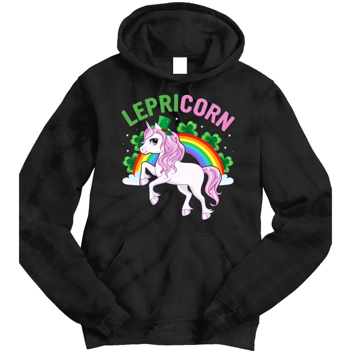 Lepricorn St Patricks Day Tie Dye Hoodie