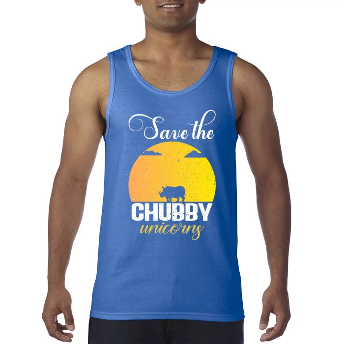 Sunset Save The Chubby Unicorns Animal Rights Great Gift Tank Top