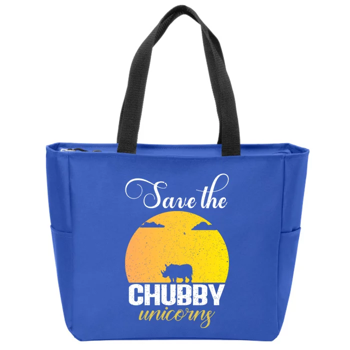 Sunset Save The Chubby Unicorns Animal Rights Great Gift Zip Tote Bag