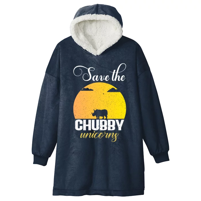 Sunset Save The Chubby Unicorns Animal Rights Great Gift Hooded Wearable Blanket