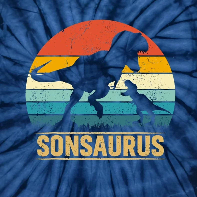 Son Saurus T Rex Dinosaur SonSaurus Matching Family Tie-Dye T-Shirt