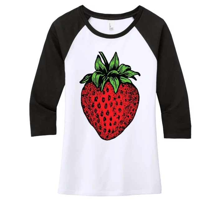 Strawberry Women's Tri-Blend 3/4-Sleeve Raglan Shirt