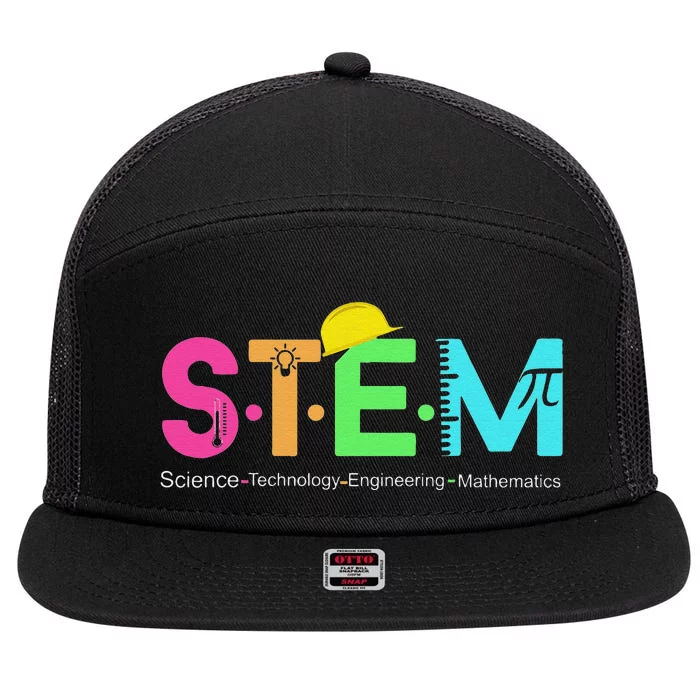 STEM Science Technology Engineering Math Teacher 7 Panel Mesh Trucker Snapback Hat