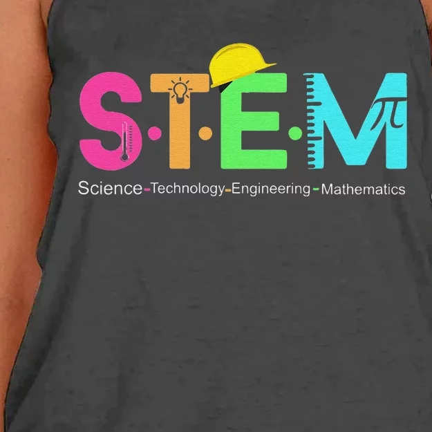 STEM Science Technology Engineering Math Teacher Women's Knotted Racerback Tank