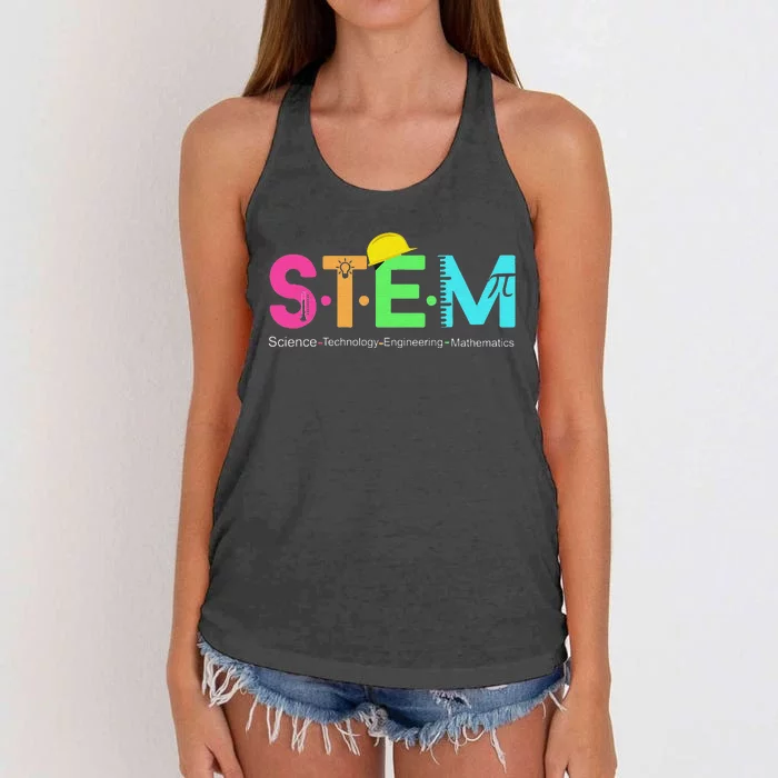 STEM Science Technology Engineering Math Teacher Women's Knotted Racerback Tank