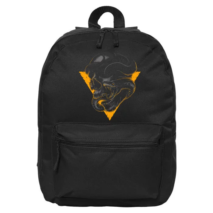 Skull Snake Triangle Graphic Design 16 in Basic Backpack