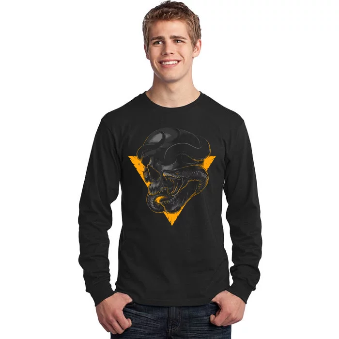 Skull Snake Triangle Graphic Design Tall Long Sleeve T-Shirt