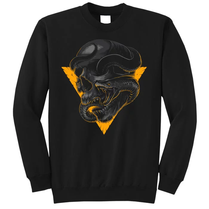 Skull Snake Triangle Graphic Design Tall Sweatshirt