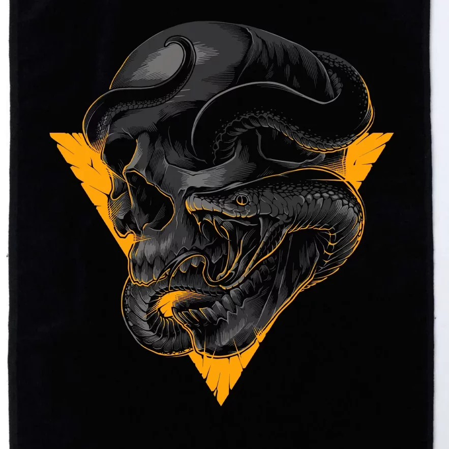 Skull Snake Triangle Graphic Design Platinum Collection Golf Towel