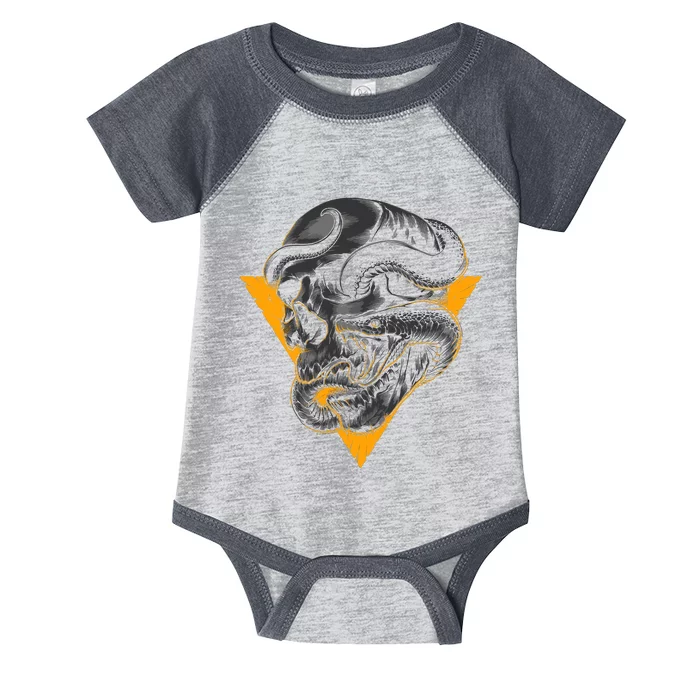 Skull Snake Triangle Graphic Design Infant Baby Jersey Bodysuit