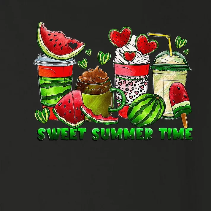 Sweet Summer Time Coffee Watermelon Fruit Vacation Beach Toddler Long Sleeve Shirt