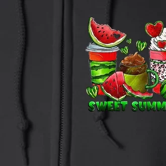 Sweet Summer Time Coffee Watermelon Fruit Vacation Beach Full Zip Hoodie