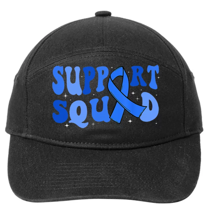 Support Squad Type 1 Diabetes Awareness T1D Blue Ribbon 7-Panel Snapback Hat