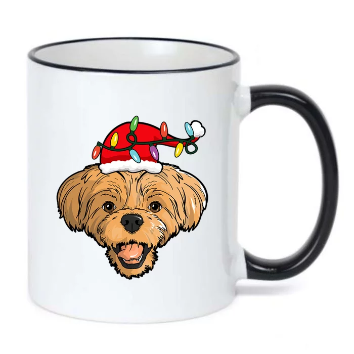 Santa Shih Tzu Light Christmas Cute Gift Black Color Changing Mug