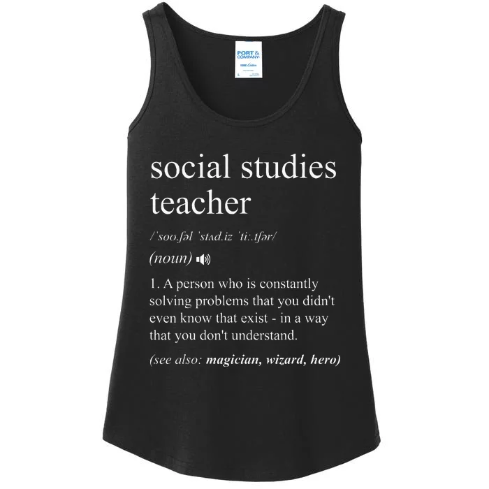 Social Studies Teacher Ladies Essential Tank