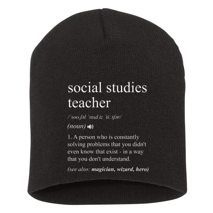 Social Studies Teacher Short Acrylic Beanie